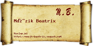 Mázik Beatrix névjegykártya