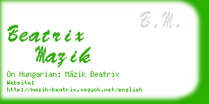 beatrix mazik business card