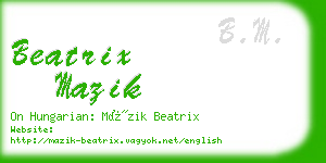 beatrix mazik business card